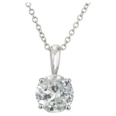 Peter Suchy Collar Colgante de Platino con Diamante Redondo Certificado EGL de 1,60 Quilates