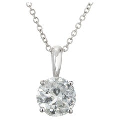 Peter Suchy Collier pendentif en platine avec diamants ronds de 1,60 carat certifiés EGL