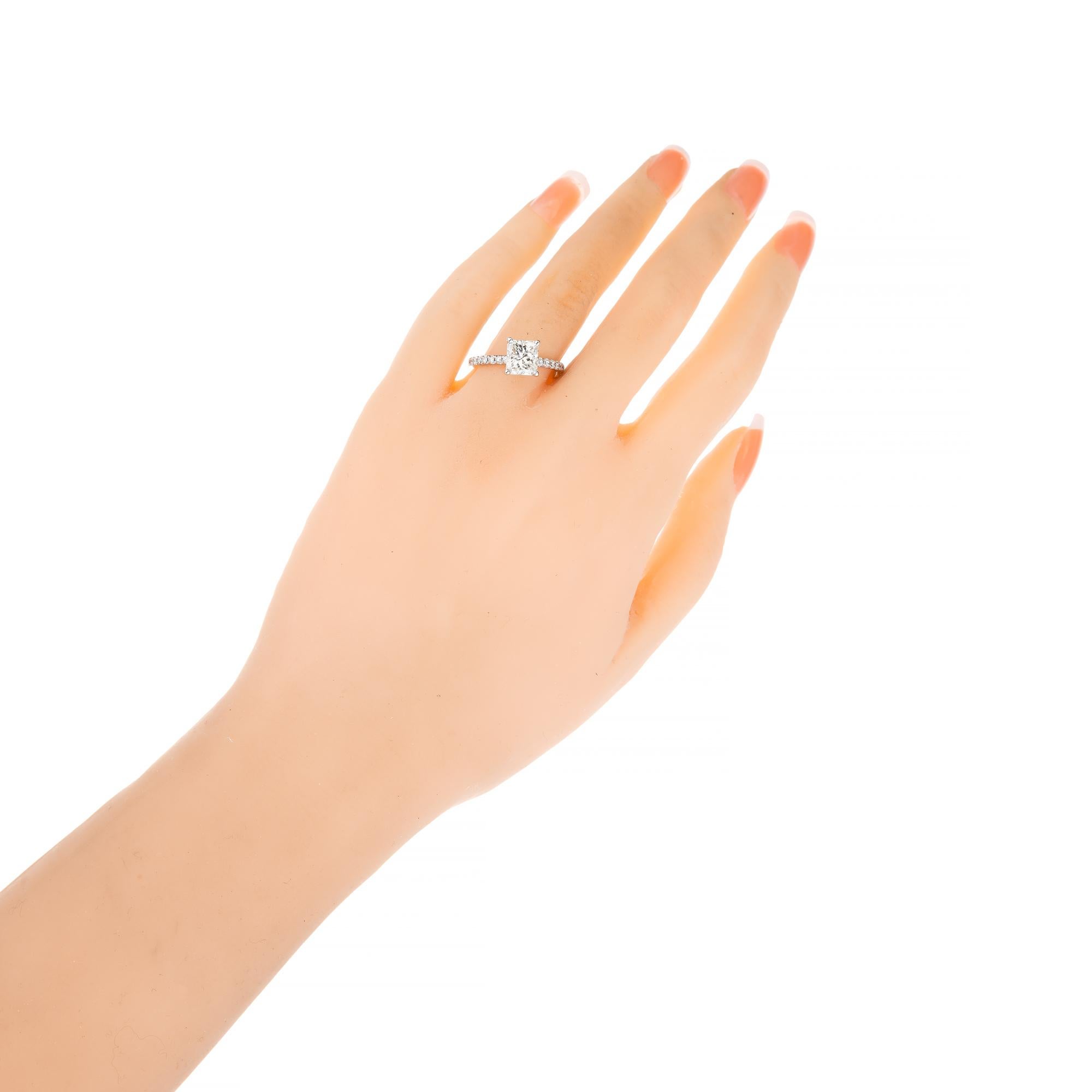 Women's Peter Suchy EGL Certified 1.61 Carat Diamond Platinum Engagement Ring For Sale