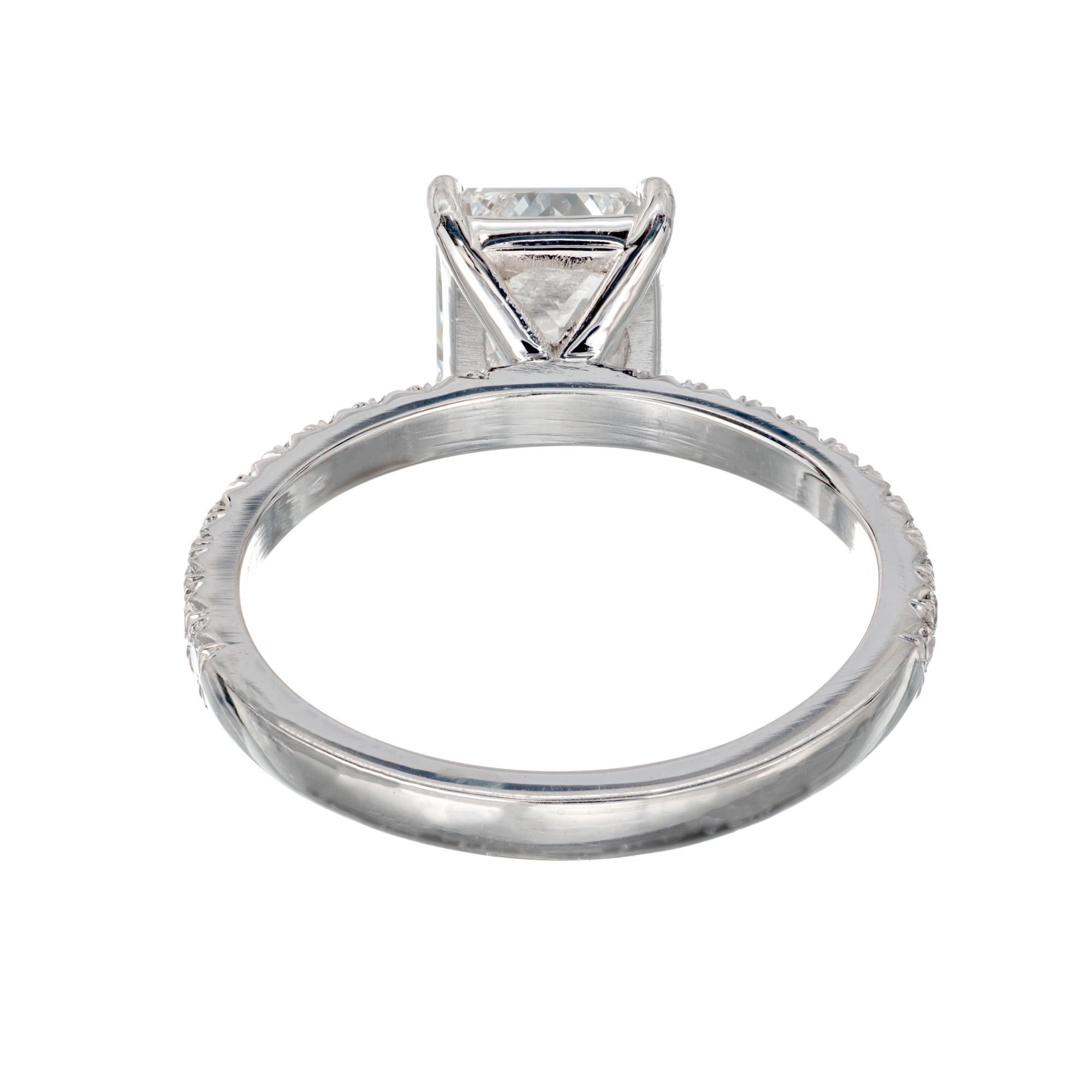 Peter Suchy EGL Certified 1.61 Carat Diamond Platinum Engagement Ring For Sale 2