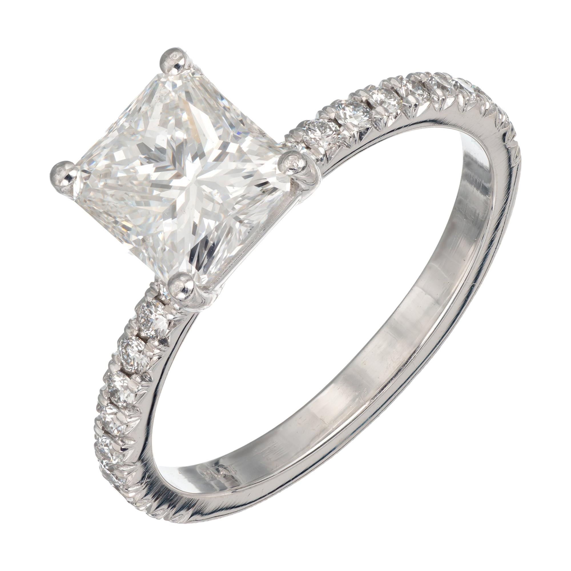 Peter Suchy Anillo de compromiso de platino con diamante certificado EGL de 1.61 quilates