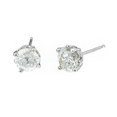 Peter Suchy EGL Certified 1.73 Carat Diamond Platinum Stud Earrings