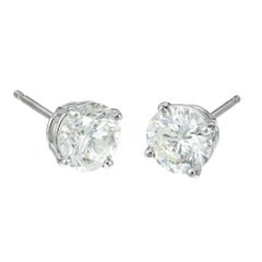 Peter Suchy EGL Certified 1.81 Carat Diamond Platinum Stud Earrings
