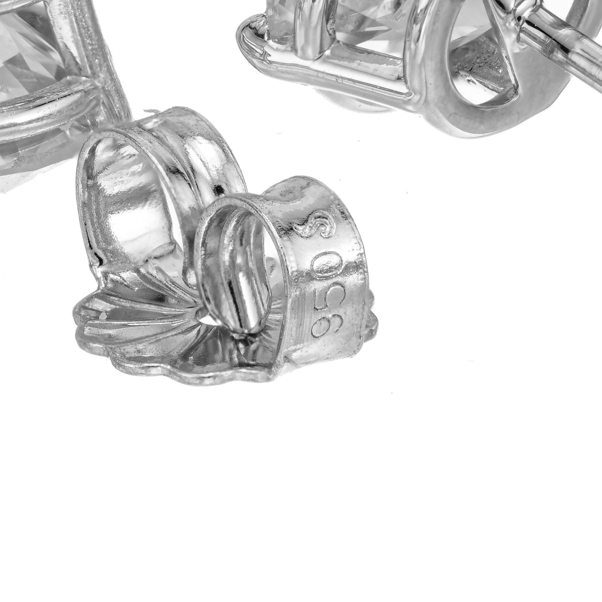 Peter Suchy EGL Certified 1.87 Carat Diamond Platinum Stud Earrings For Sale 1