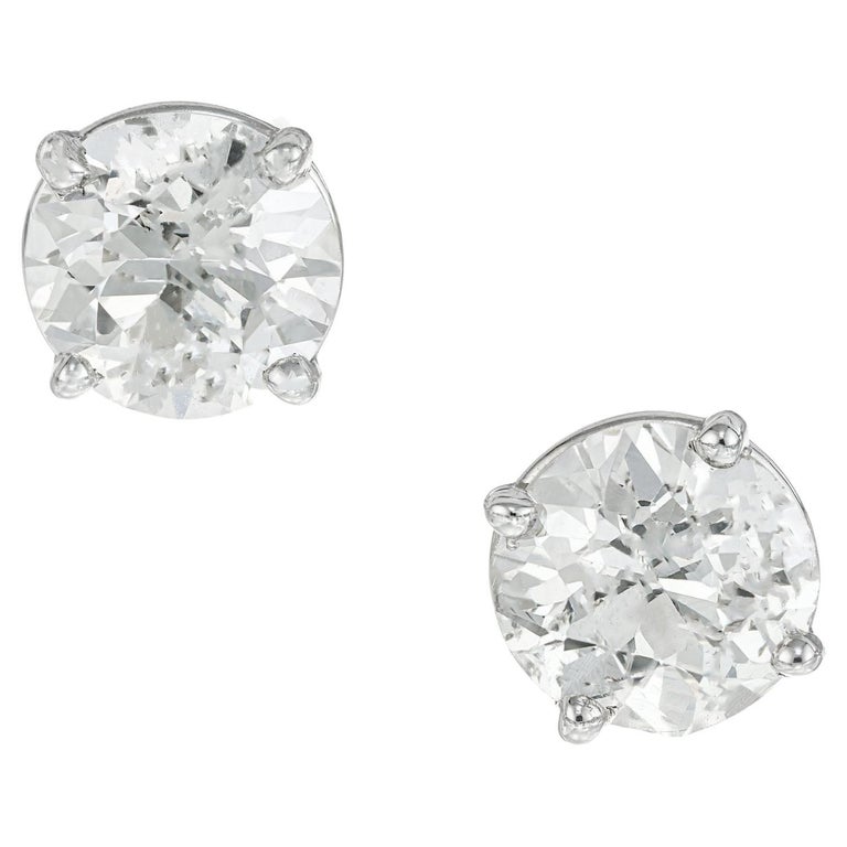 Peter Suchy EGL Certified 1.87 Carat Diamond Platinum Stud Earrings For ...