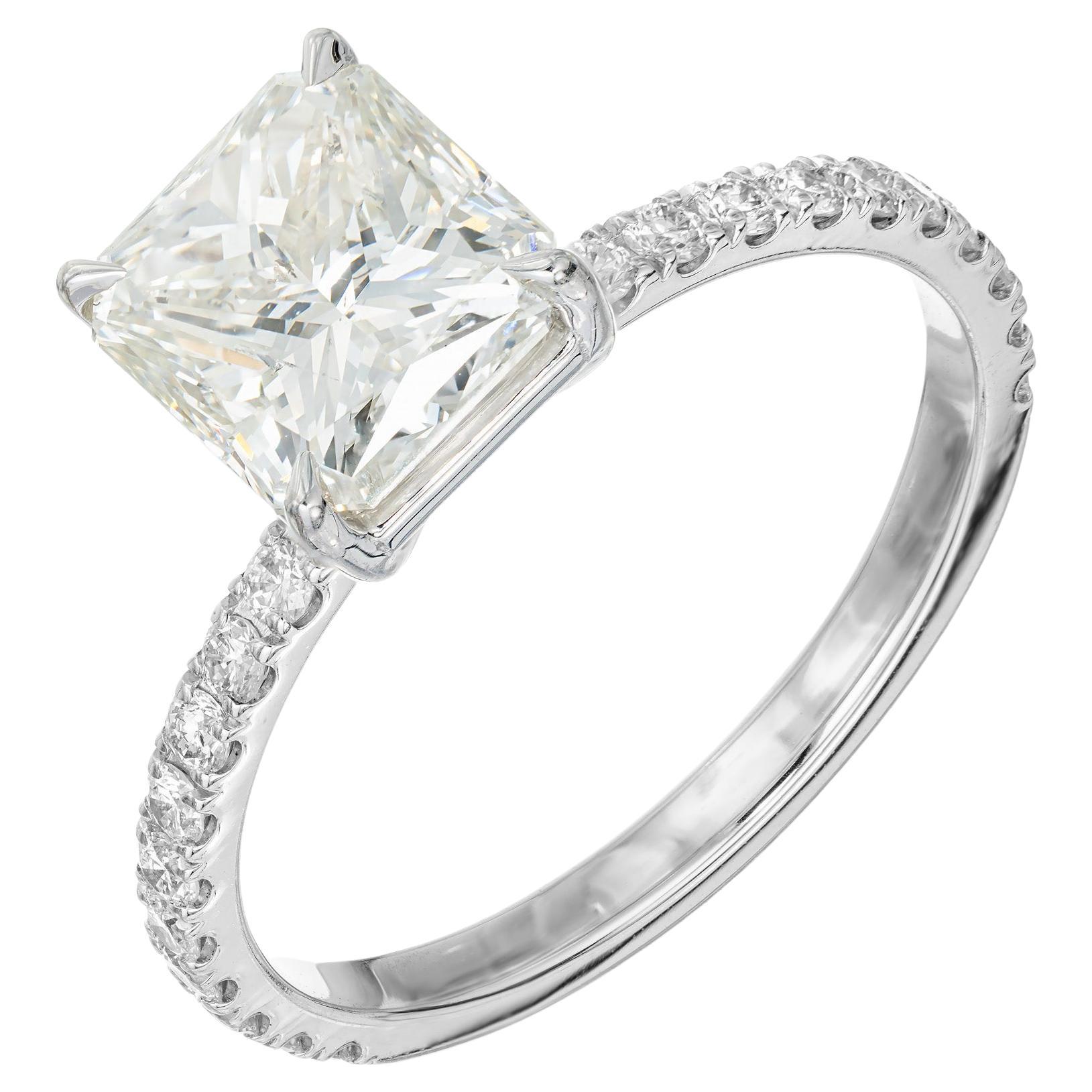 Peter Suchy EGL Certified 2.24 Carat Diamond White Gold Engagement Ring For Sale