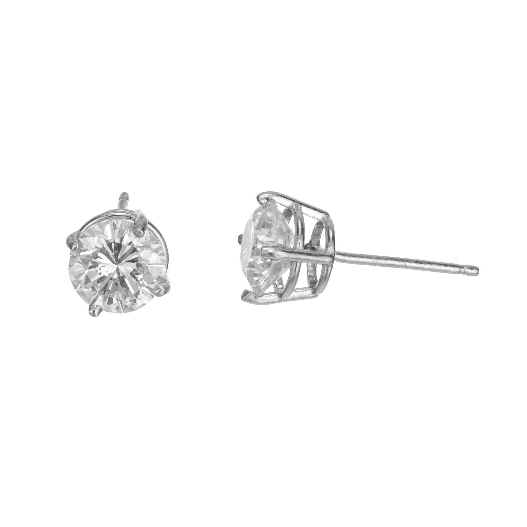 Women's Peter Suchy EGL Certified 2.29 Carats Diamond Platinum Stud Earrings For Sale