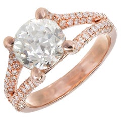Peter Suchy EGL Certified 2.32 Carat Diamond Rose Gold Engagement Ring