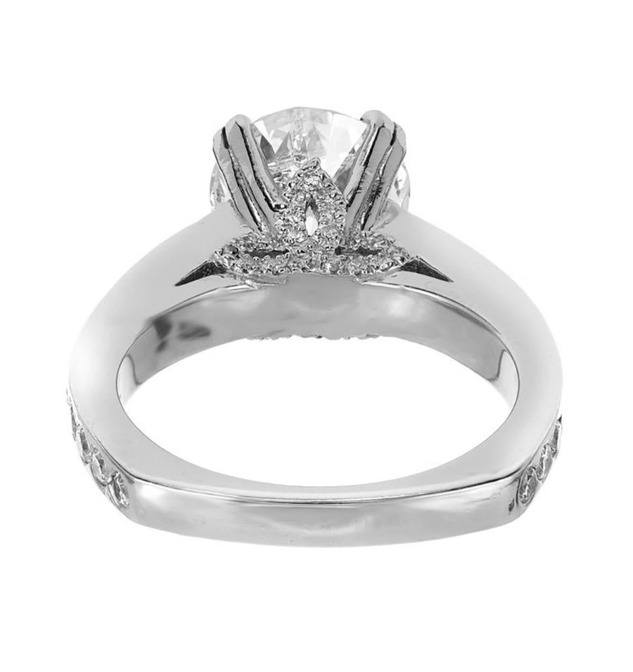 Peter Suchy EGL Certified 2.44 Cart Diamond Solitaire Platinum Engagement Ring For Sale 3