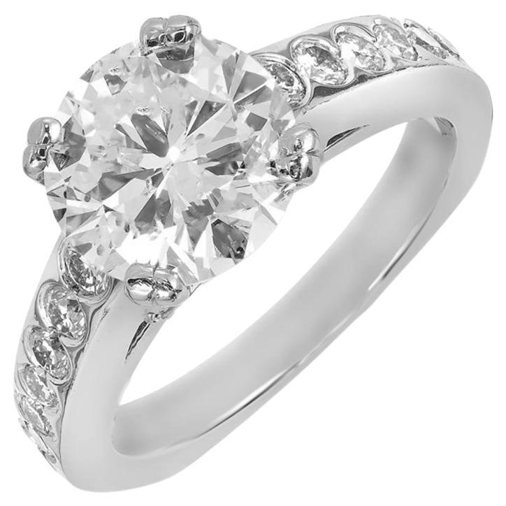 Peter Suchy EGL Certified 2.44 Cart Diamond Solitaire Platinum Engagement Ring For Sale