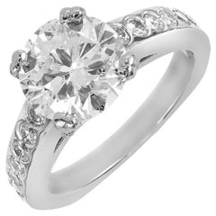 Peter Suchy EGL Certified 2.44 Cart Diamond Solitaire Platinum Engagement Ring
