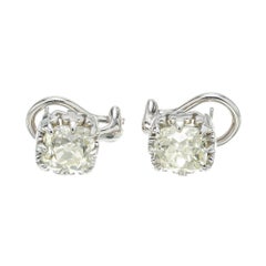 Peter Suchy EGL Certified 3.10 Carat Diamond Platinum Stud Earrings