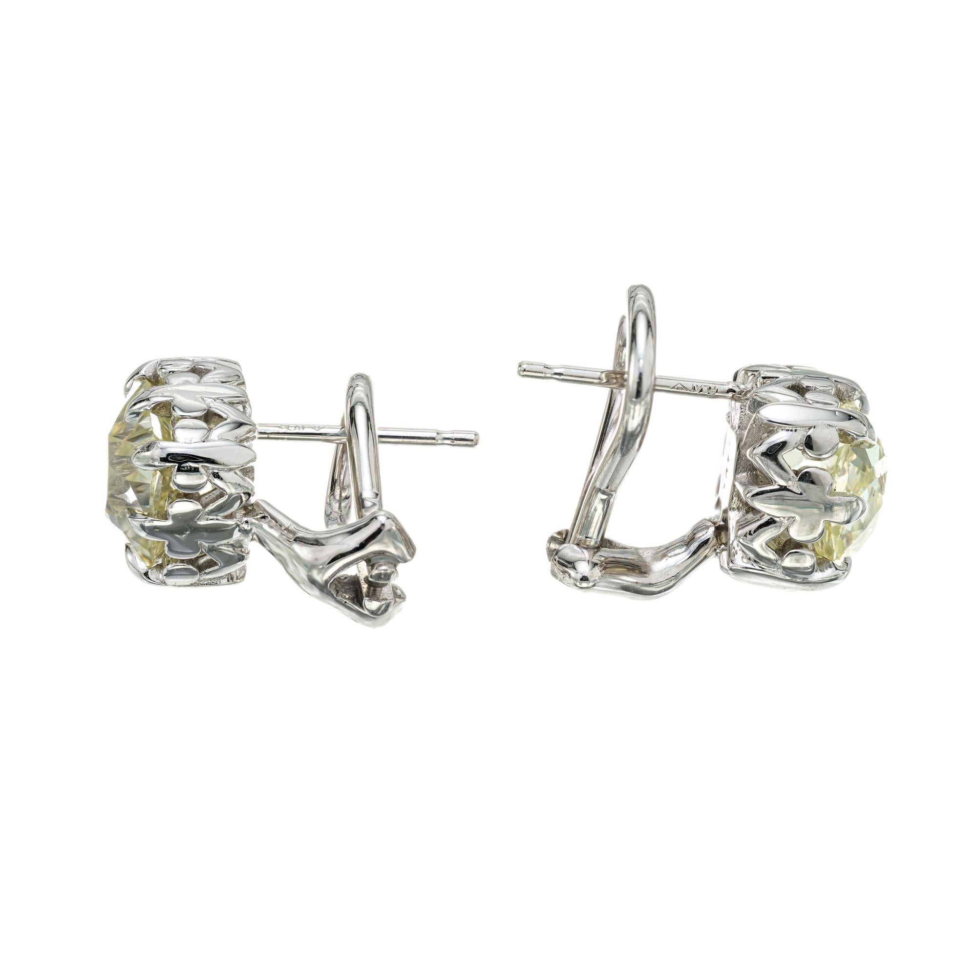 Peter Suchy Clous d'oreilles en platine avec diamants de 3,10 carats certifiés EGL en vente 1