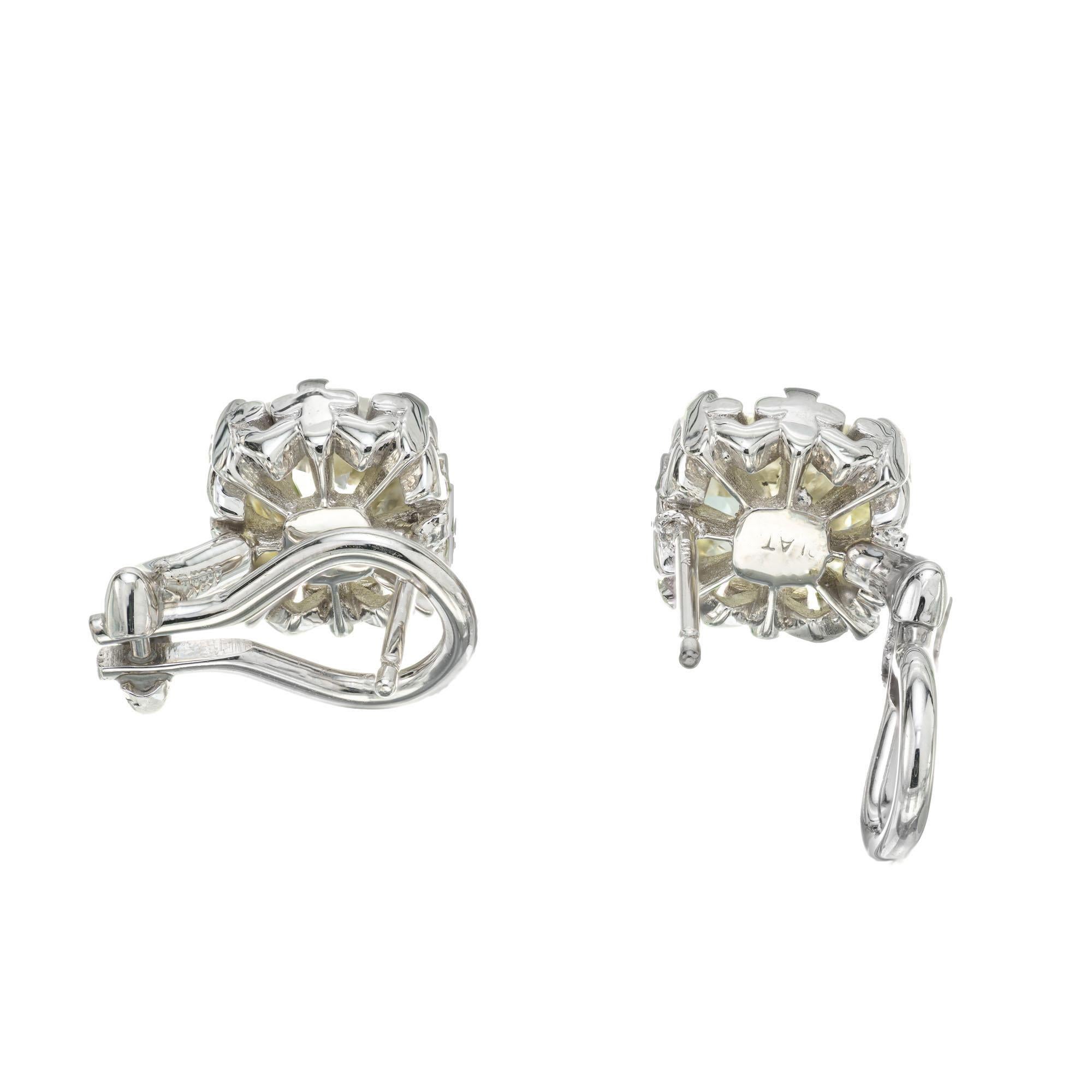 Peter Suchy EGL Certified 3.10 Carat Diamond Platinum Stud Earrings For Sale 2