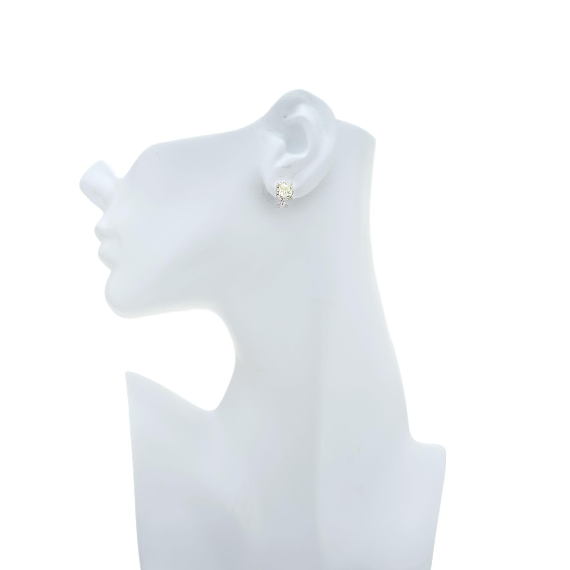 Peter Suchy EGL Certified 3.10 Carat Diamond Platinum Stud Earrings For Sale 4