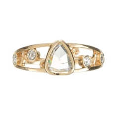 Peter Suchy EGL Certified .37 Carat Pear Diamond Yellow Gold Engagement Ring