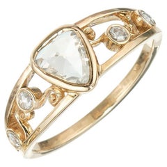 Peter Suchy EGL Certified .37 Carat Pear Diamond Yellow Gold Engagement Ring 