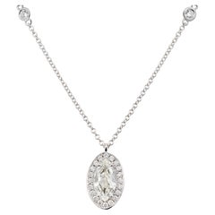 Peter Suchy EGL Certified .66 Carat Marquise Diamond Halo Pendant Necklace