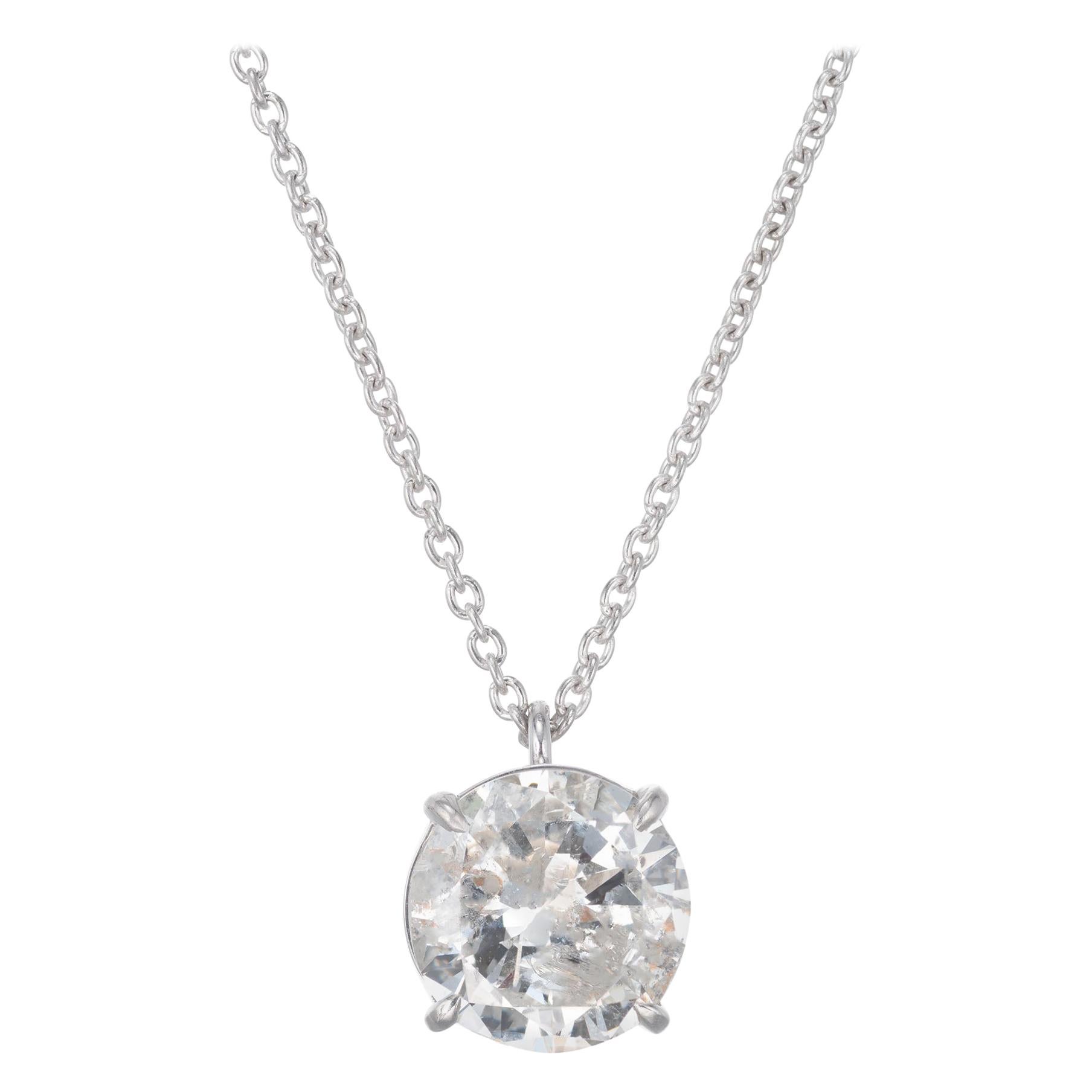 Peter Suchy EGL Certified 6.72 Carat Diamond Platinum Pendant Necklace