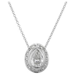 Peter Suchy EGL Certified .69 Carat Diamond White Gold Slide Pendant Necklace