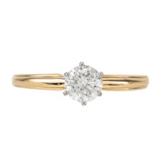 Peter Suchy EGL Certified .73 Carat Diamond Two Tone Gold Engagement Ring