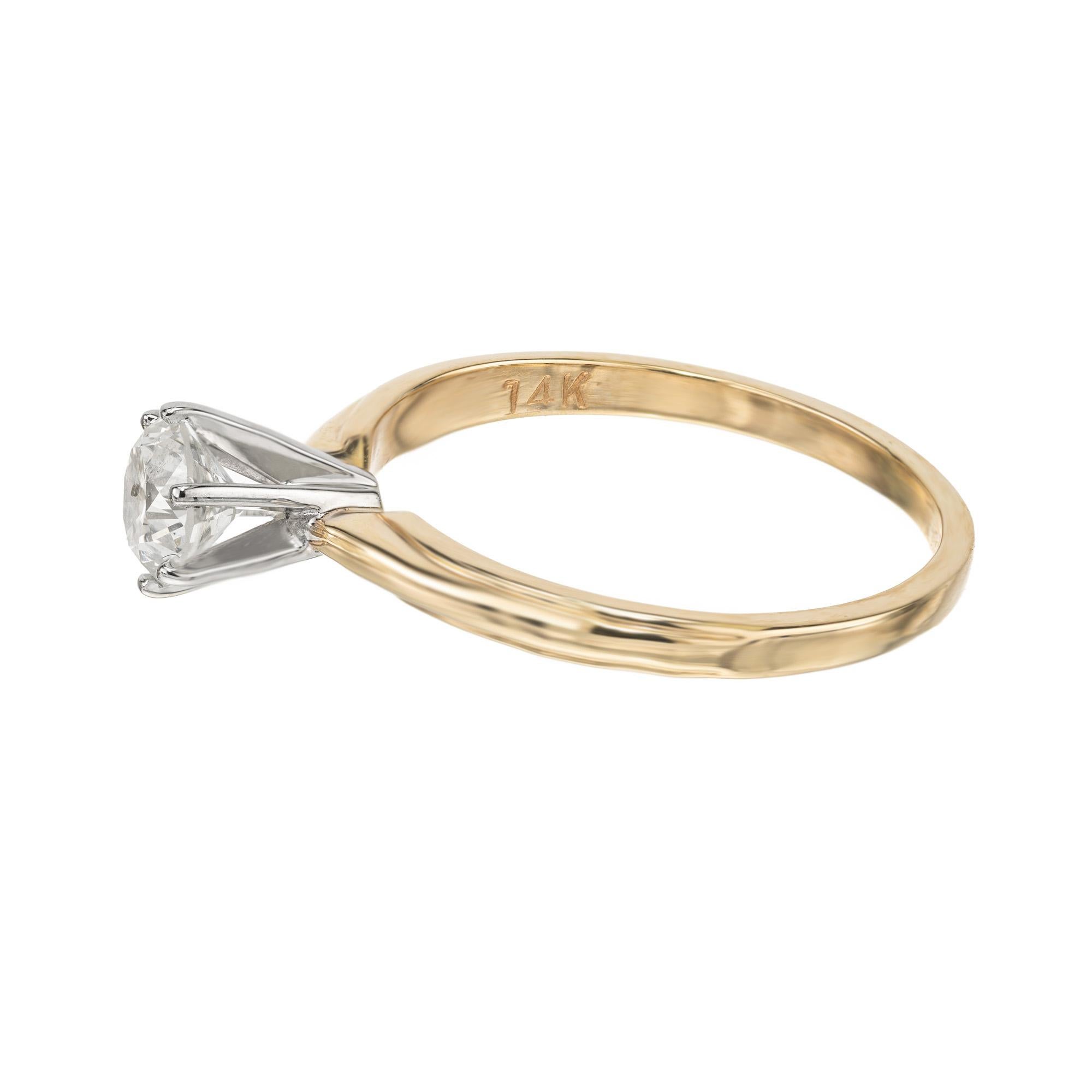 Women's Peter Suchy EGL Certified .73 Carat Diamond Two Tone Gold Engagement Ring For Sale
