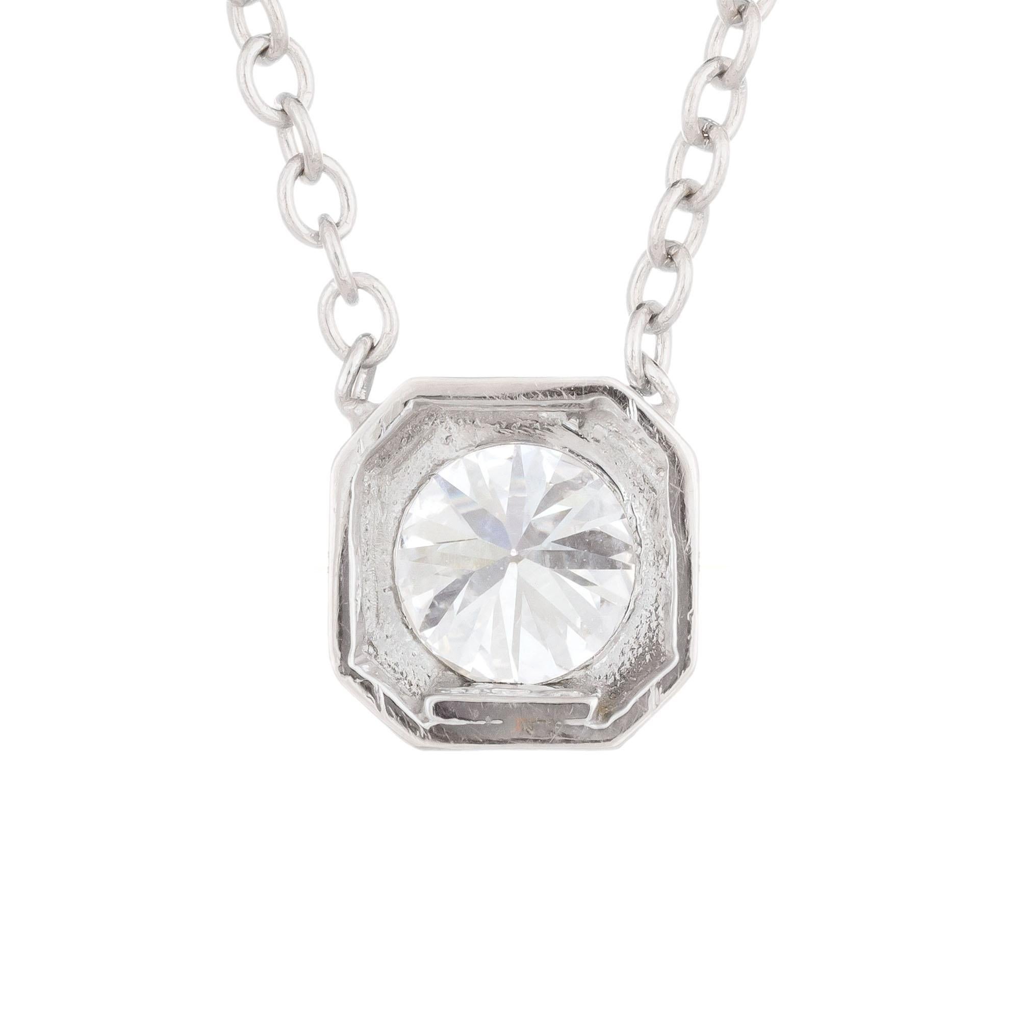 Women's Peter Suchy EGL Certified .74 Carat Diamond White Gold Pendant Necklace
