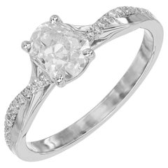 Verlobungsring aus Weißgold mit EGL-zertifiziertem .79 Karat Diamant im Altminenschliff von Peter Suchy