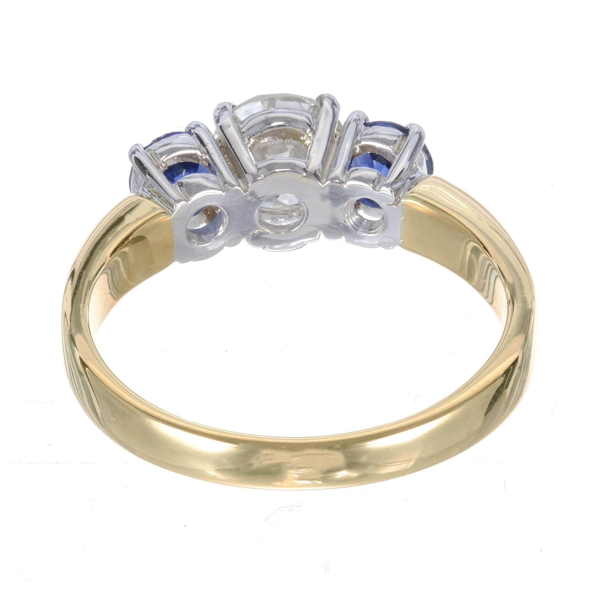 Women's Peter Suchy EGL Certified .81 Carat Diamond Sapphire Platinum Engagement Ring