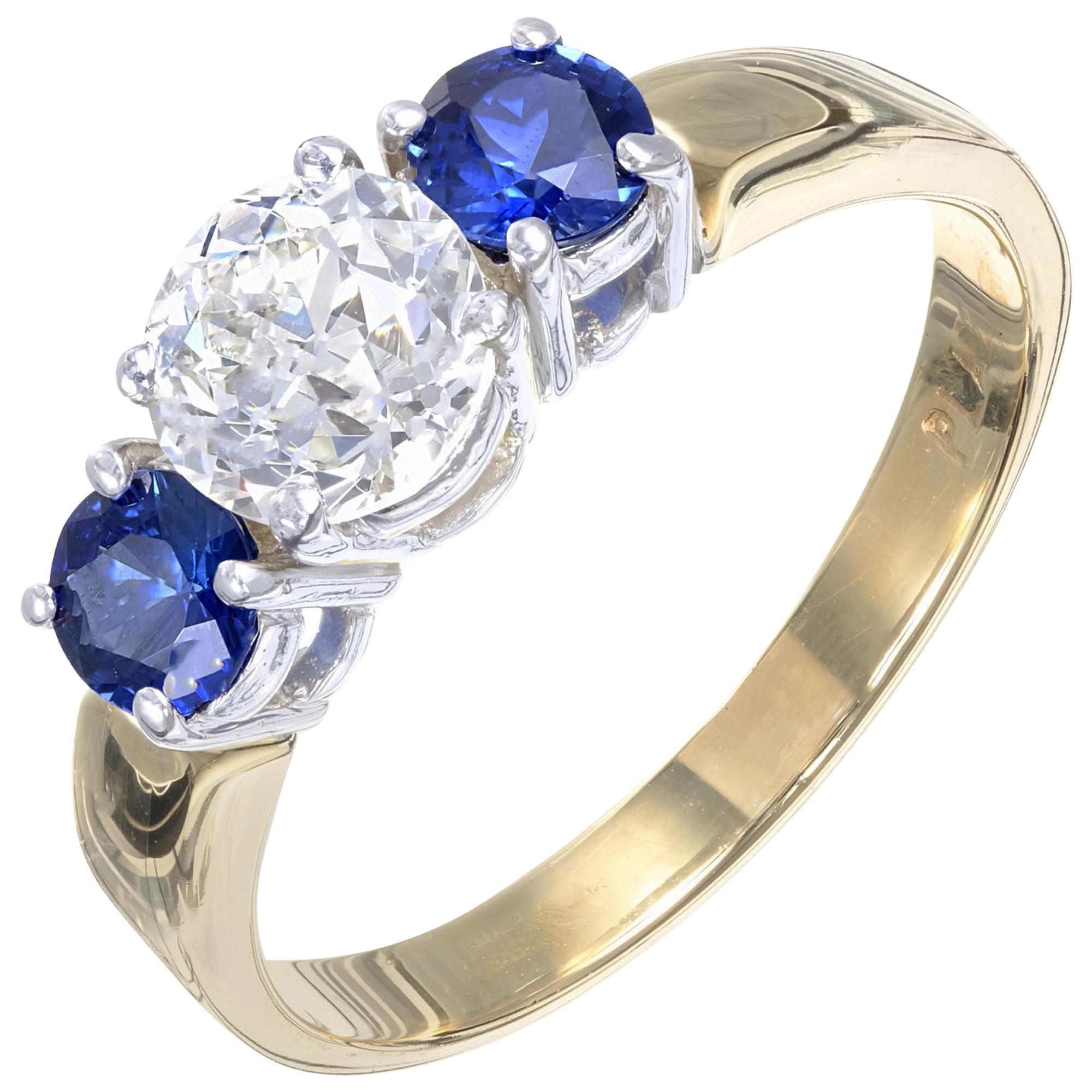 Peter Suchy EGL Certified .81 Carat Diamond Sapphire Platinum Engagement Ring