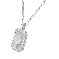 Peter Suchy EGL Certified .82 Marquise Pave Diamond Platinum Pendant Necklace