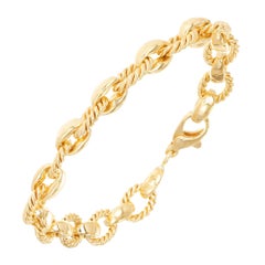 Peter Suchy Fancy Yellow Gold Chain Oval Link Bracelet