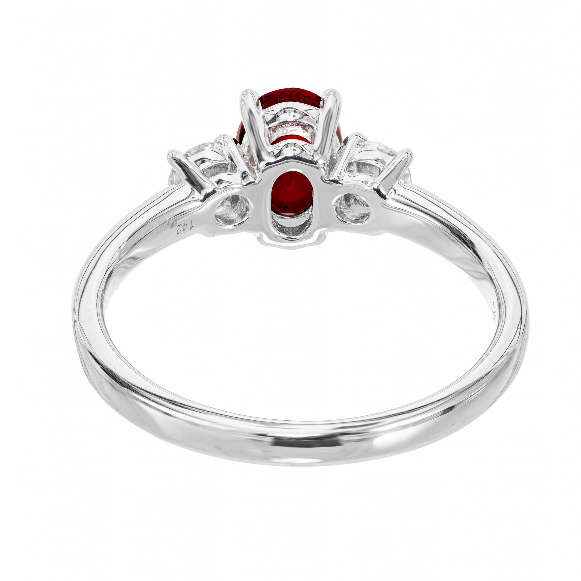 Peter Suchy GAL Certified .93 Carat Ruby Diamond Gold Engagement Ring (bague de fiançailles en or avec rubis)  en vente 1
