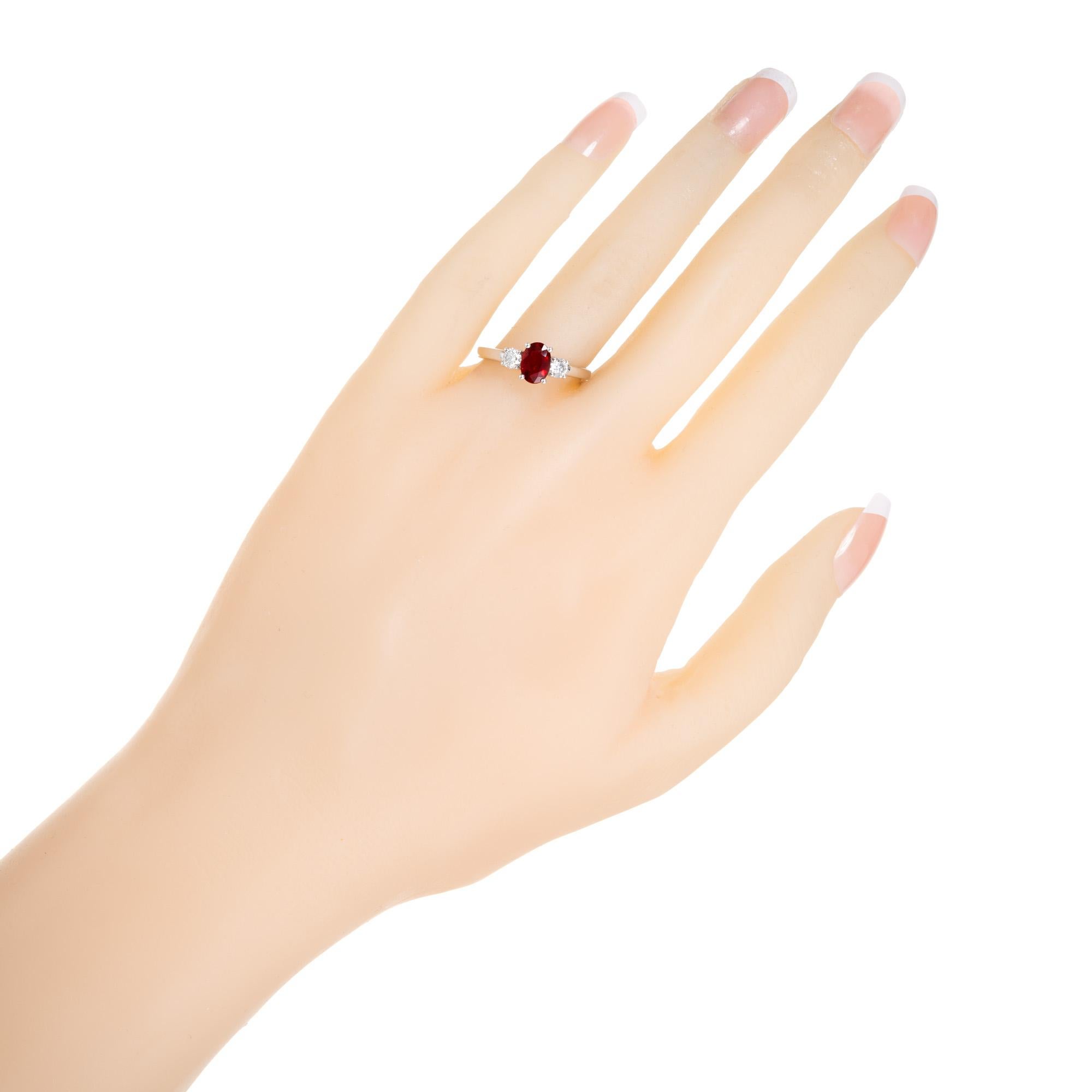 Peter Suchy GAL Certified .93 Carat Ruby Diamond Gold Engagement Ring (bague de fiançailles en or avec rubis)  en vente 4