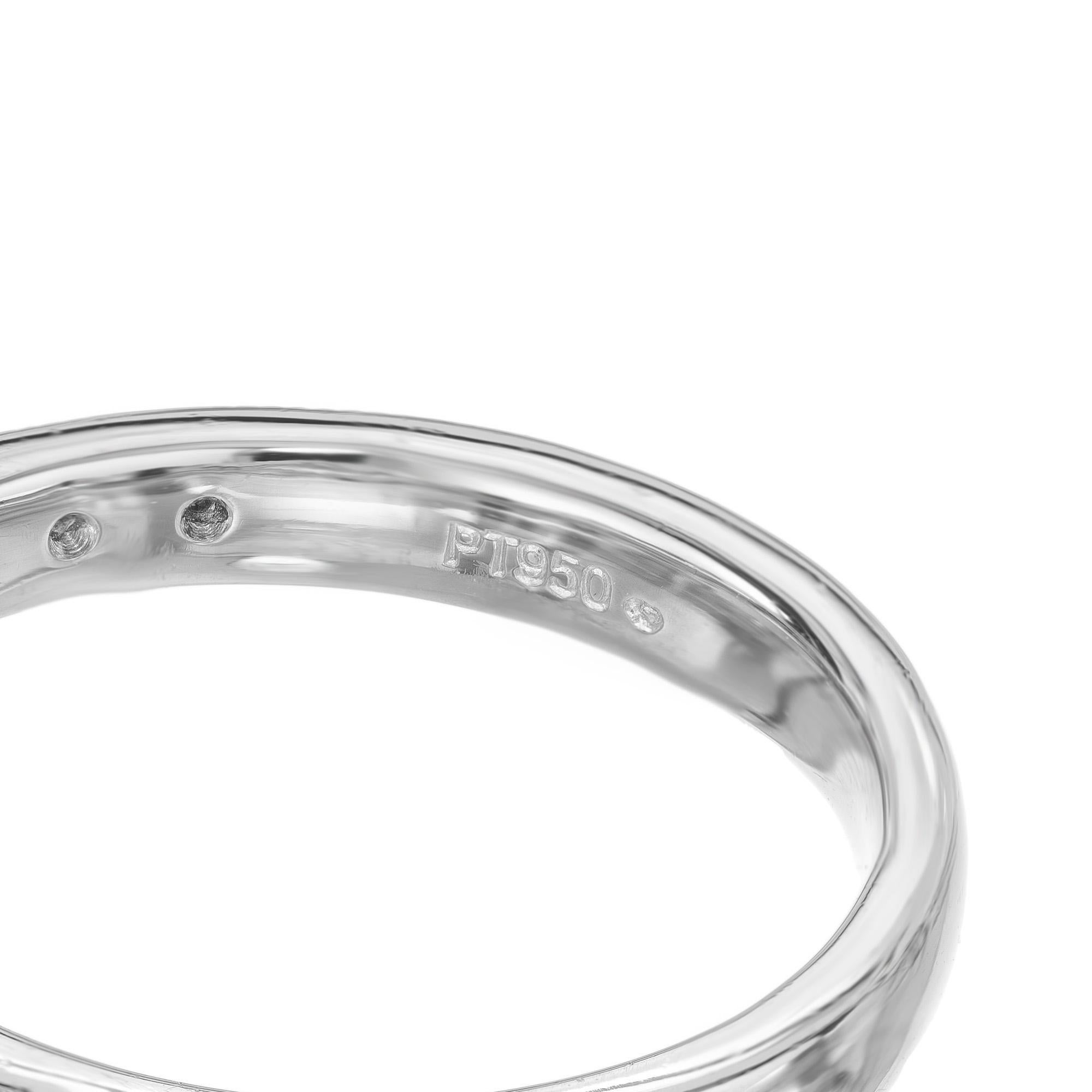Peter Suchy GIA 1.02 Round Sapphire Diamond Platinum Engagement Ring For Sale 2