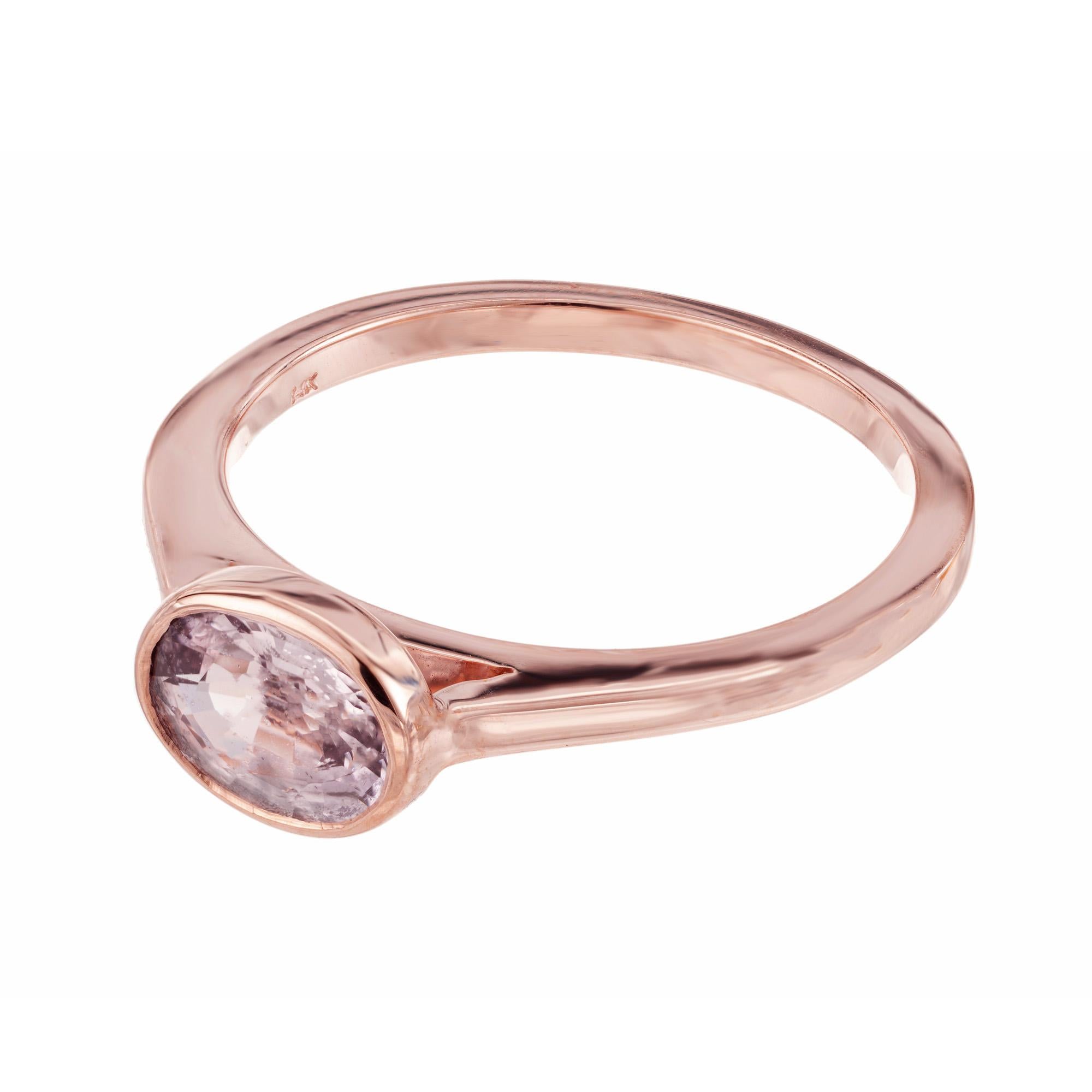 For Sale:  Peter Suchy GIA 1.06 Carat Padparadscha Sapphire Rose Gold Engagement Ring 2