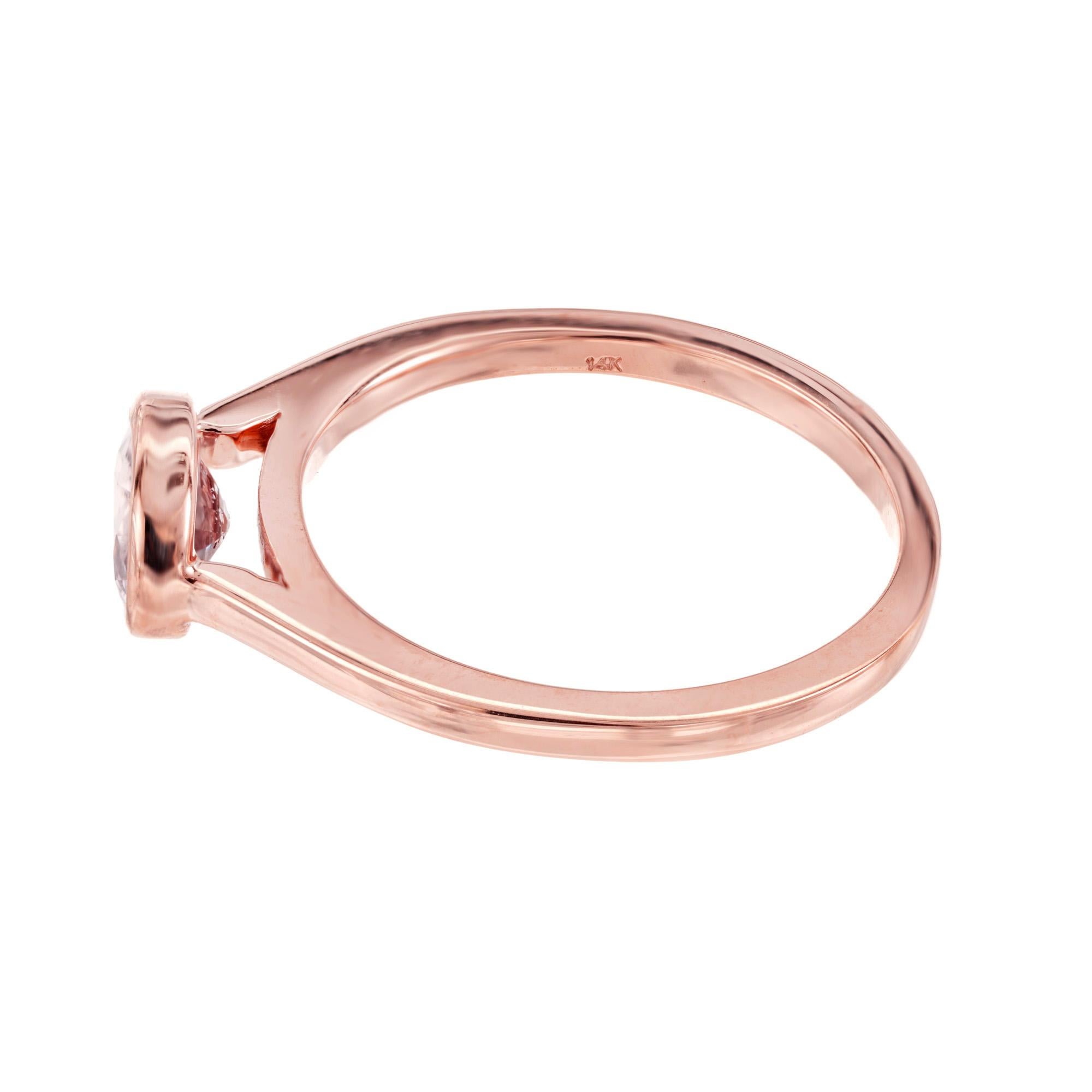 For Sale:  Peter Suchy GIA 1.06 Carat Padparadscha Sapphire Rose Gold Engagement Ring 3