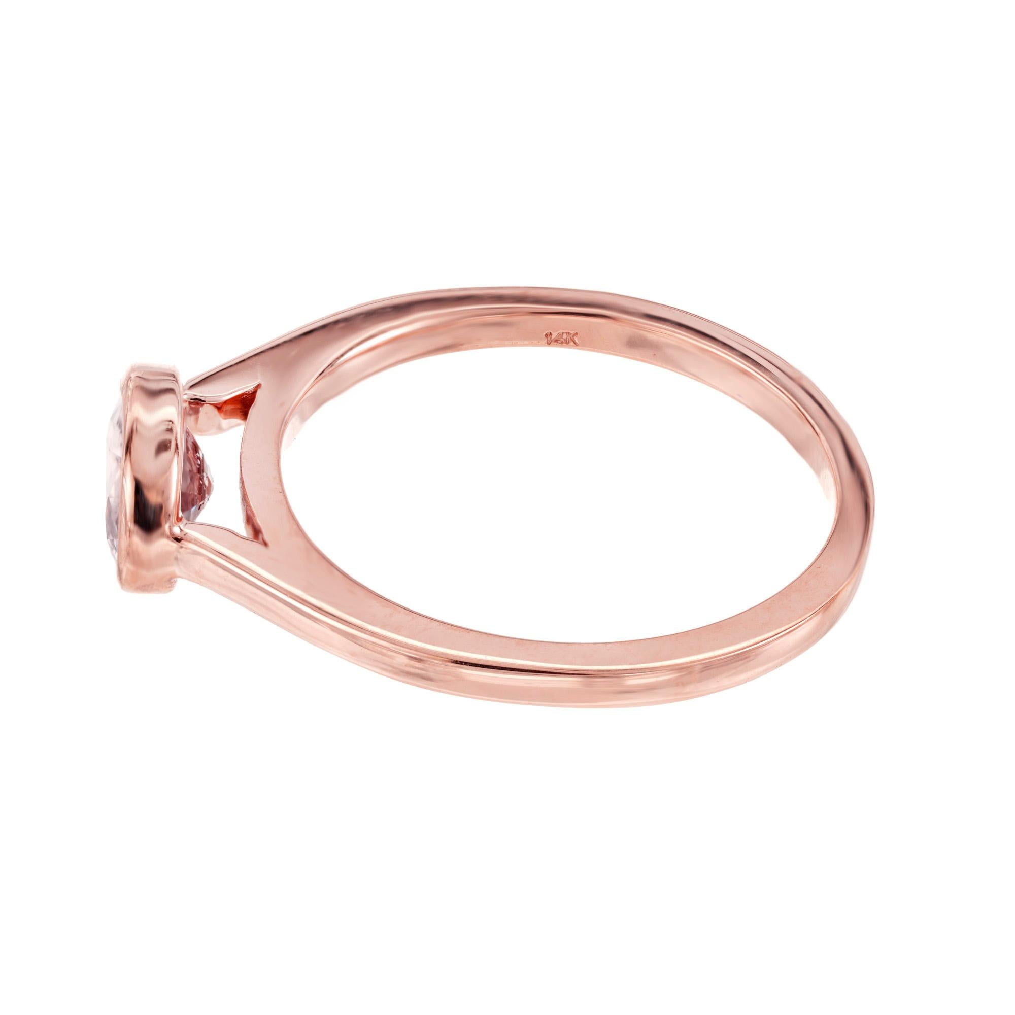 Im Angebot: Peter Suchy GIA 1,06 Karat Padparadscha Saphir Rose Gold Verlobungsring () 3