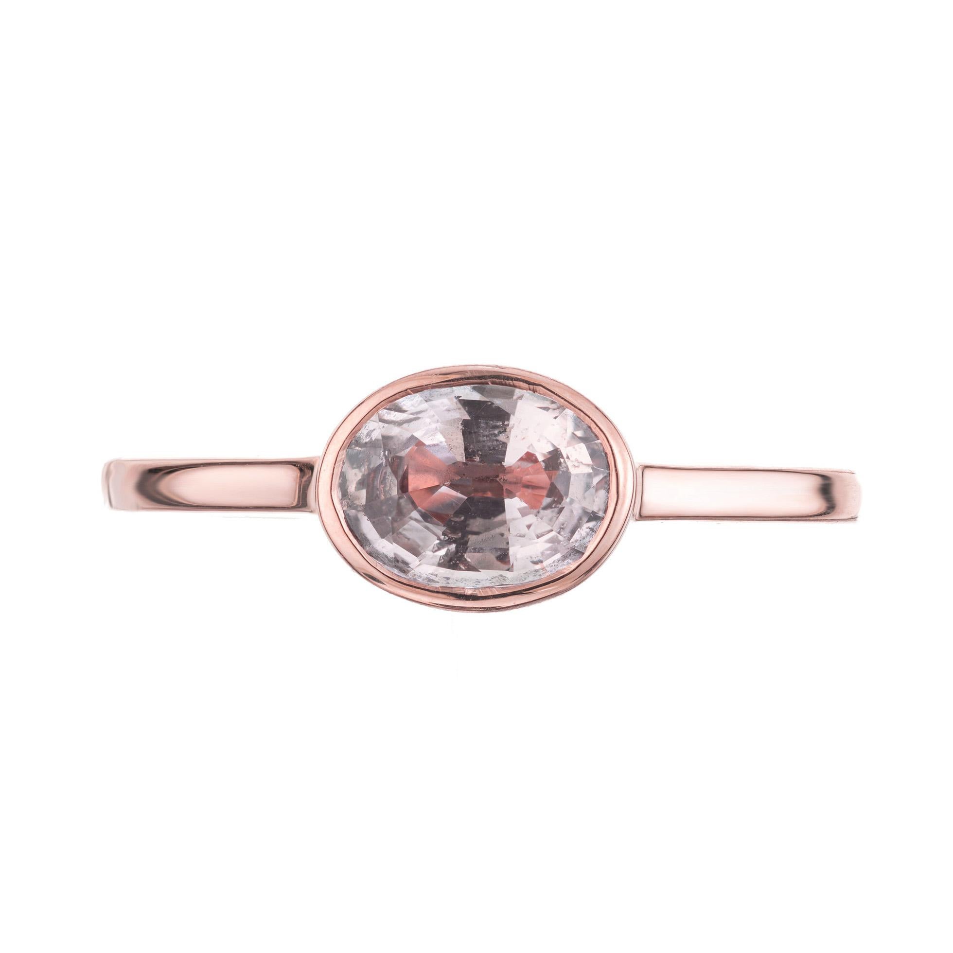 For Sale:  Peter Suchy GIA 1.06 Carat Padparadscha Sapphire Rose Gold Engagement Ring 5