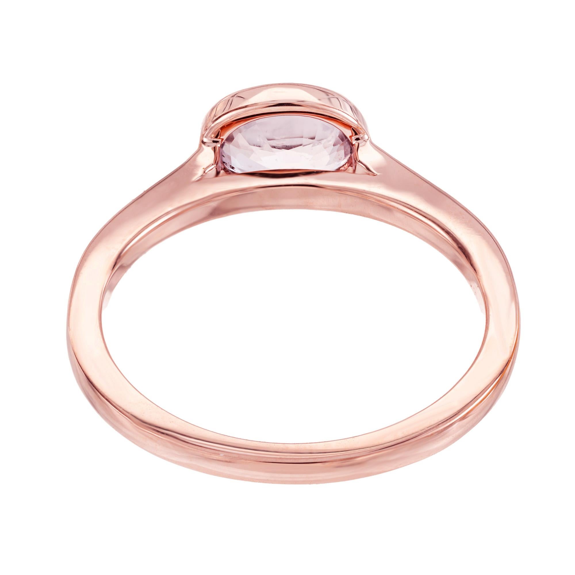 En vente :  Peter Suchy, bague de fiançailles en or rose avec saphir padparadscha de 1,06 carat certifié GIA 6
