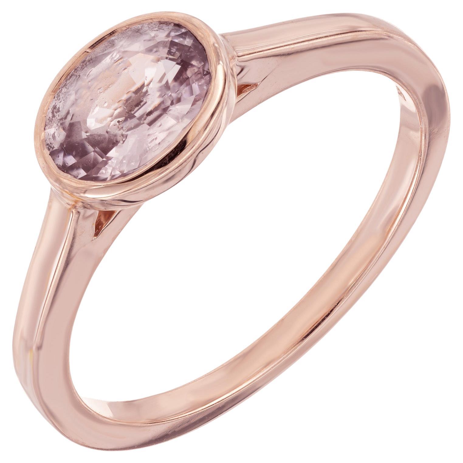 For Sale:  Peter Suchy GIA 1.06 Carat Padparadscha Sapphire Rose Gold Engagement Ring
