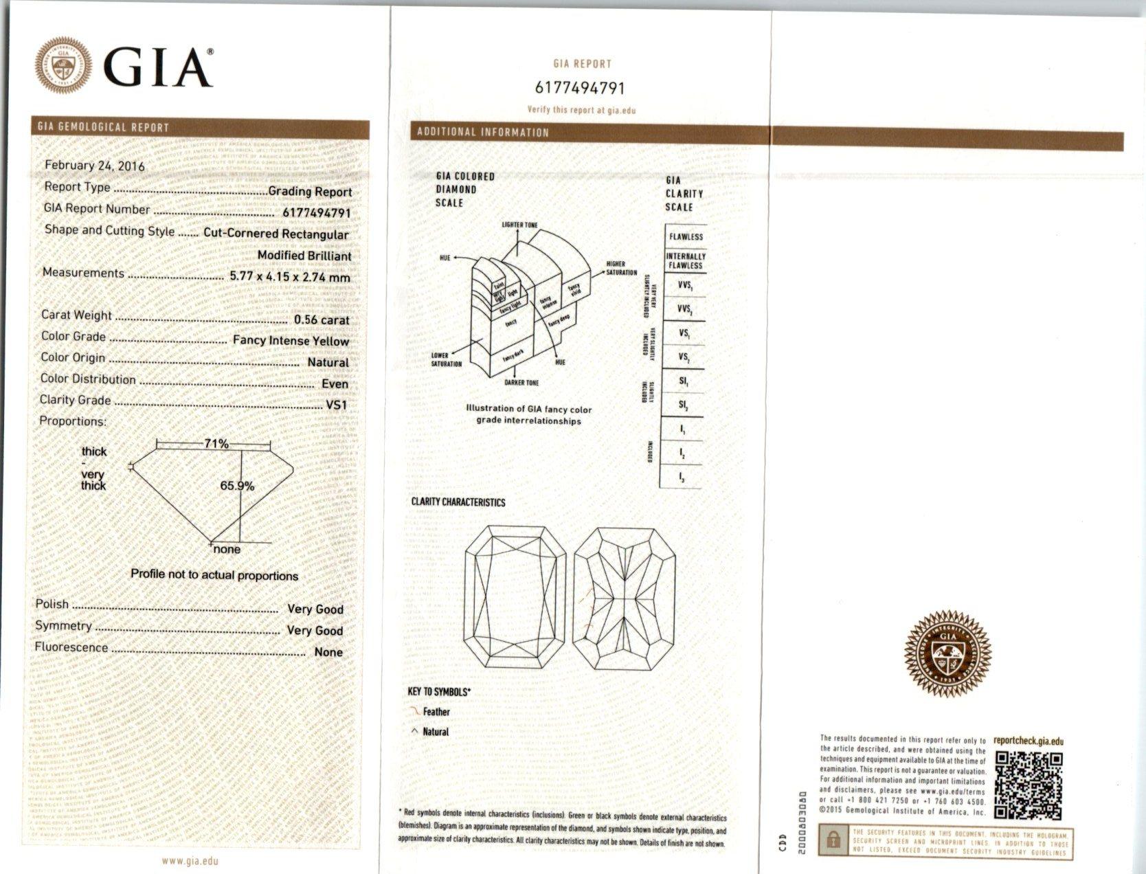 Peter Suchy GIA 1.19 Carat Certified Yellow Diamond Yellow Gold Earrings 4