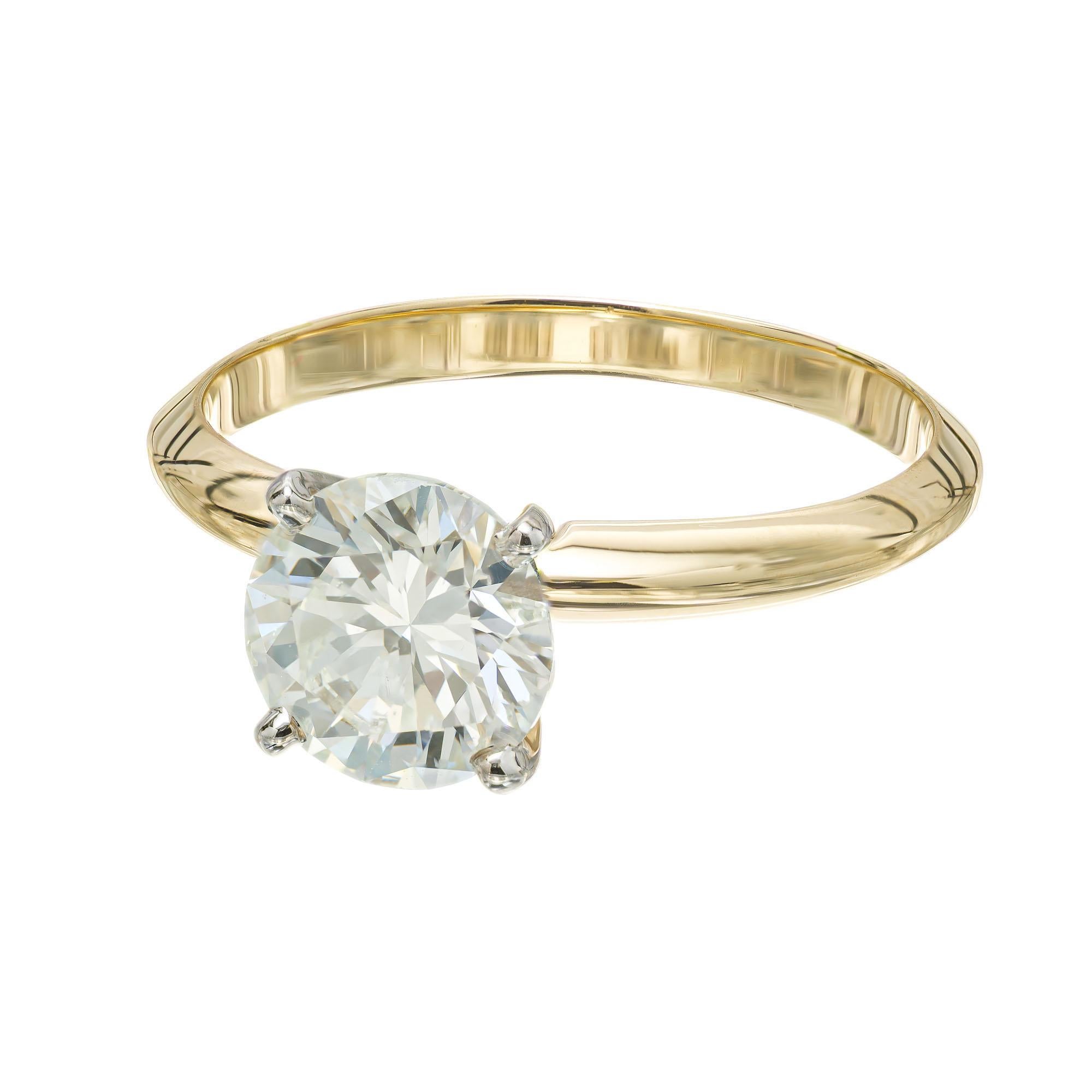 Peter Suchy Bague de fiançailles solitaire en or jaune avec diamant de 1,51 carat certifié GIA Neuf - En vente à Stamford, CT