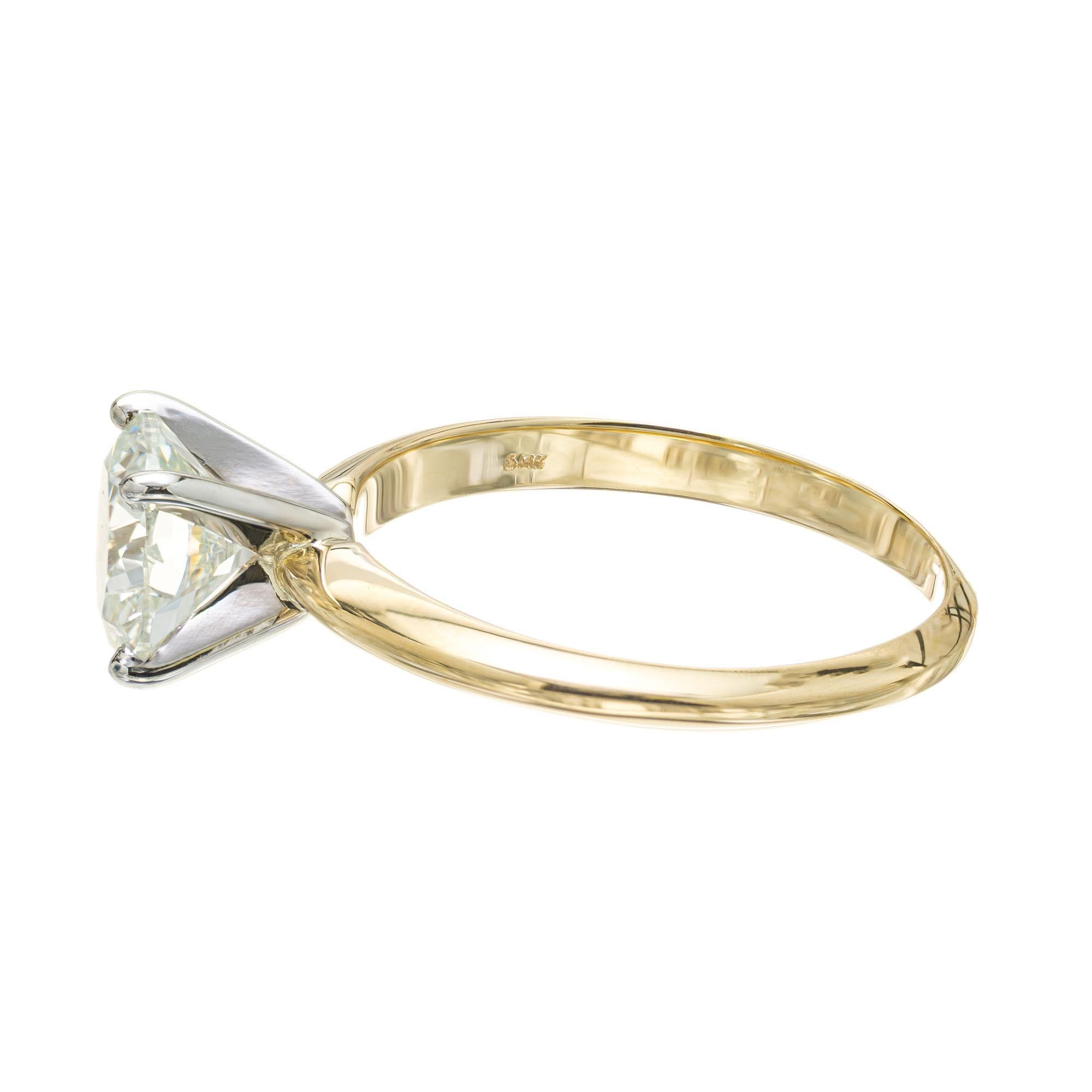 Peter Suchy Bague de fiançailles solitaire en or jaune avec diamant de 1,51 carat certifié GIA Pour femmes en vente