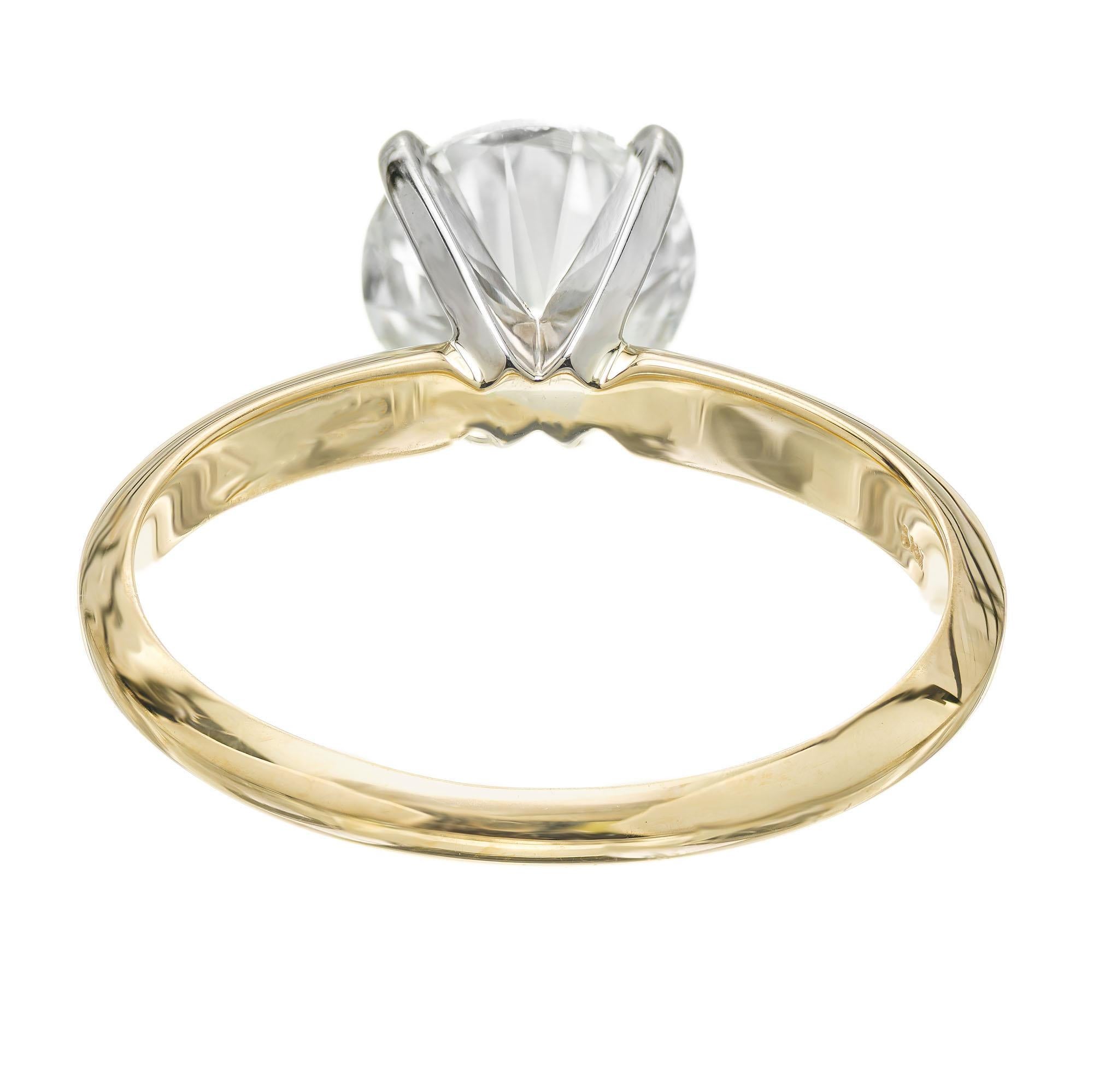 Peter Suchy Bague de fiançailles solitaire en or jaune avec diamant de 1,51 carat certifié GIA en vente 1