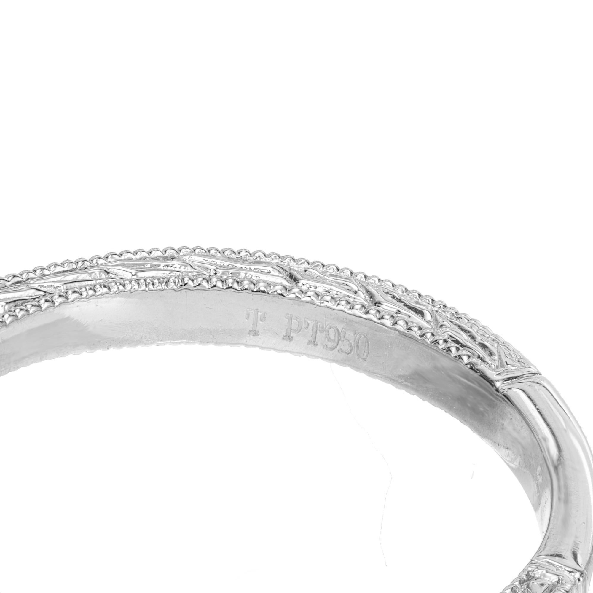 Women's Peter Suchy GIA 1.53 Carat Diamond Halo Octagonal Platinum Engagement Ring For Sale