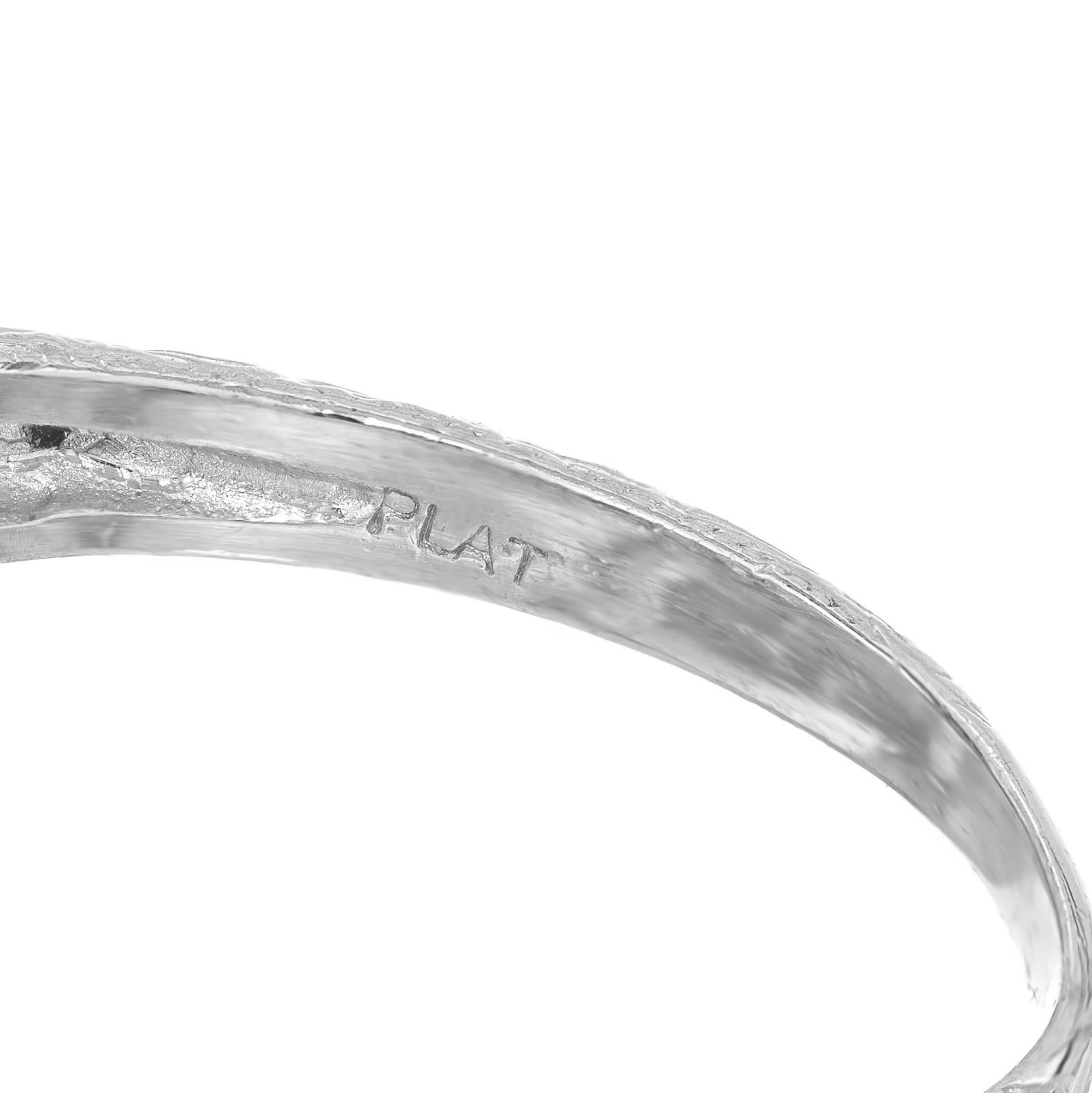 Peter Suchy GIA 1.58 Carat Old Euro Diamond Three-Stone Platinum Engagement Ring For Sale 2