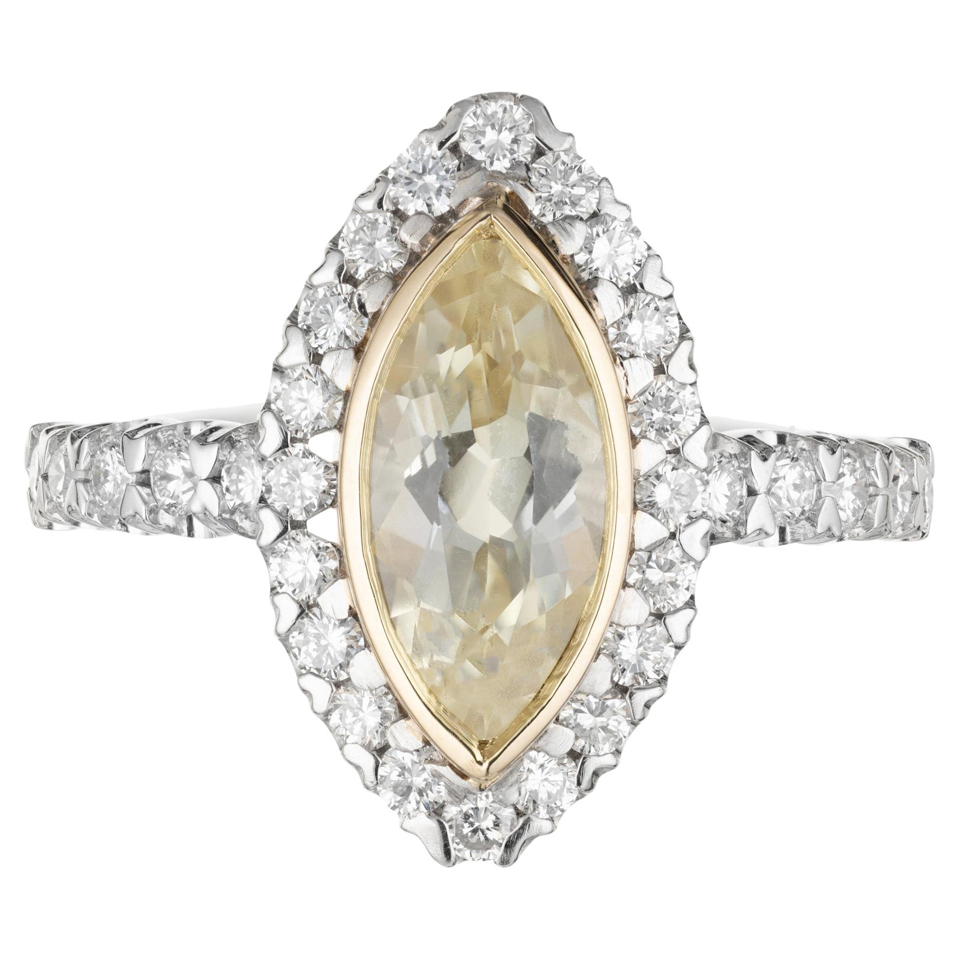 Verlobungsring, GIA 1,62 Karat gelber Saphir, Diamant, Platin von Peter Suchy