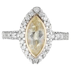 Peter Suchy GIA 1.62 Carat Yellow Sapphire Diamond Platinum Engagement Ring