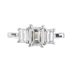 Peter Suchy GIA 1.83 Carat Diamond Platinum Three-Stone Engagement Ring